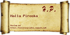 Halla Piroska névjegykártya