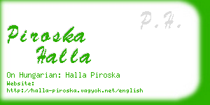piroska halla business card